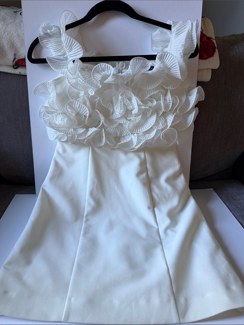 Zara White Ruffle Bridal Party Dress size medium new with tags
